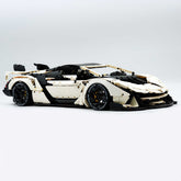 1: 8 Lamborghini One Off: Auténtica, White Goddess Version, Motorized Convertible Switch Mode, Full Vehicle Motorization (3392 Pcs)